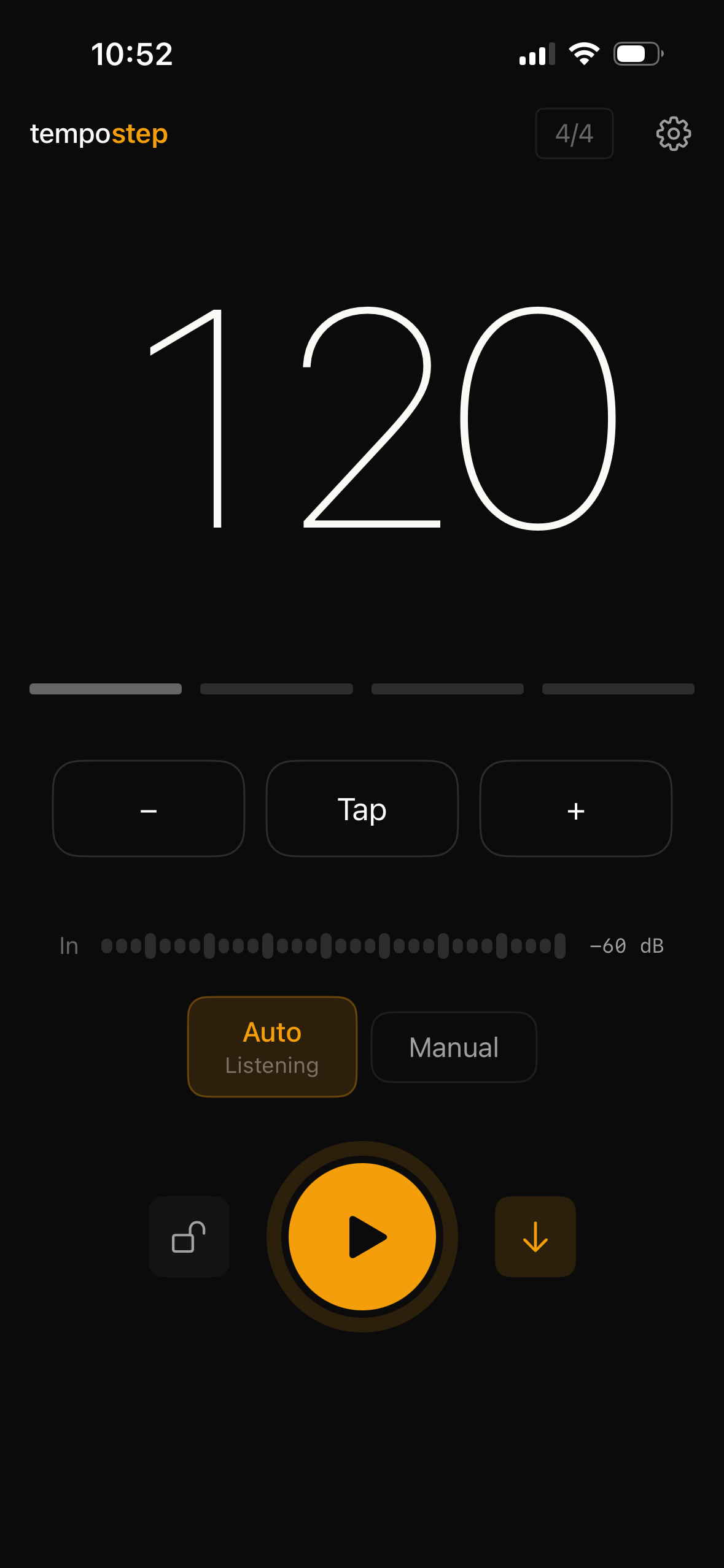 Step Down mode screen